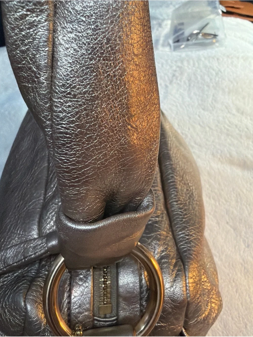 Coach #13465 Metallic Bronze Leather Shoulder Bag - Women